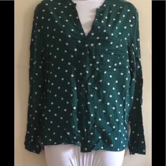 Primark Green and White Button down Top Size 8 - Picture 1 of 3